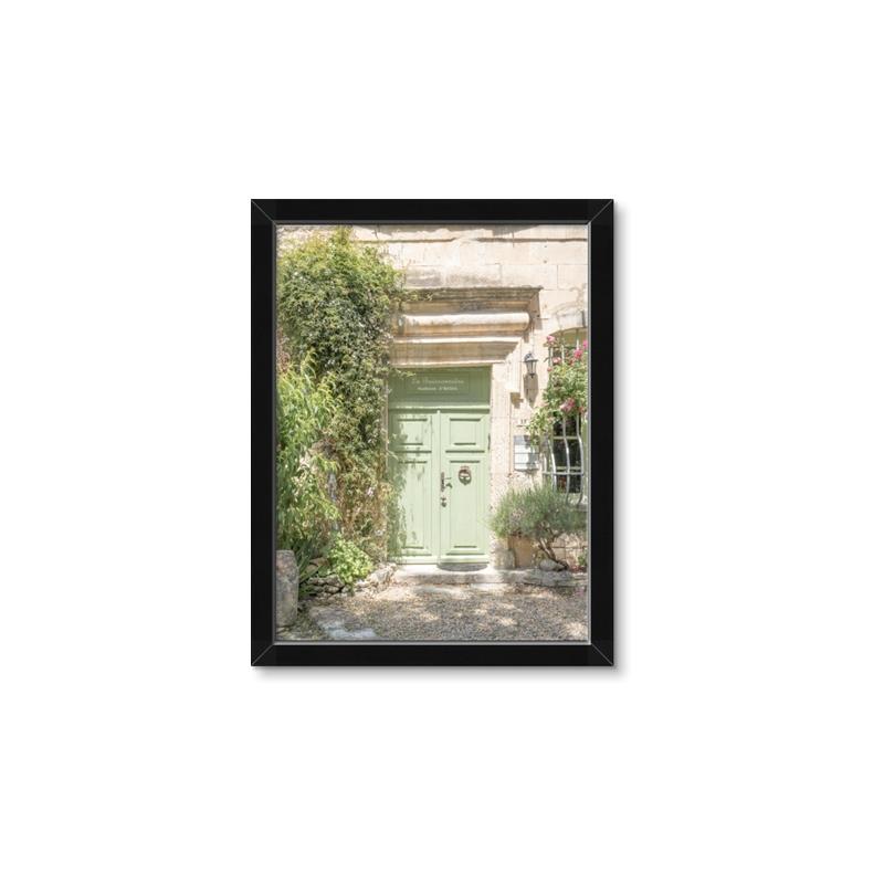 Picture of Pastel Green Door in Spring _GroupedProduct_Rectangle_Portrait_Photography _GroupedProduct_Rectangle_Portrait_Framed_Matted_