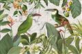 Picture of Green Nostalgic Tropical Birds _GroupedProduct_Rectangle_Landscape_Unframed_Print_Only_