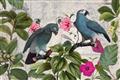 Picture of Blue Nostalgic Tropical Parrot Birds _GroupedProduct_Rectangle_Landscape_Unframed_Print_Only_