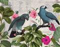 Picture of Blue Nostalgic Tropical Parrot Birds _GroupedProduct_Rectangle_Landscape_Unframed_Print_Only_
