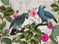 Picture of Blue Nostalgic Tropical Parrot Birds _GroupedProduct_Rectangle_Landscape_Unframed_Print_Only_