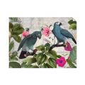 Picture of Blue Nostalgic Tropical Parrot Birds _GroupedProduct_Rectangle_Landscape_Unframed_Print_Only_