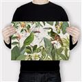 Picture of Green Nostalgic Tropical Birds _GroupedProduct_Rectangle_Landscape_Canvas_