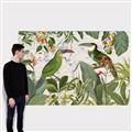 Picture of Green Nostalgic Tropical Birds _GroupedProduct_Rectangle_Landscape_Canvas_