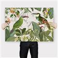 Picture of Green Nostalgic Tropical Birds _GroupedProduct_Rectangle_Landscape_Canvas_