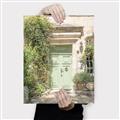 Picture of Pastel Green Door in Spring _GroupedProduct_Rectangle_Portrait_Photography _GroupedProduct_Rectangle_Portrait_Canvas_