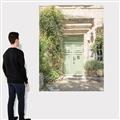 Picture of Pastel Green Door in Spring _GroupedProduct_Rectangle_Portrait_Photography _GroupedProduct_Rectangle_Portrait_Canvas_
