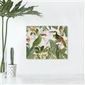 Picture of Green Nostalgic Tropical Birds _GroupedProduct_Rectangle_Landscape_Canvas_