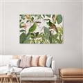 Picture of Green Nostalgic Tropical Birds _GroupedProduct_Rectangle_Landscape_Canvas_