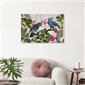 Picture of Blue Nostalgic Tropical Parrot Birds _GroupedProduct_Rectangle_Landscape_Canvas_