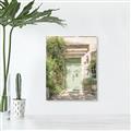 Picture of Pastel Green Door in Spring _GroupedProduct_Rectangle_Portrait_Photography _GroupedProduct_Rectangle_Portrait_Canvas_