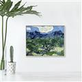 Picture of Vincent Van Gogh's Olive Trees With the Alpilles (1889) _GroupedProduct_Rectangle_Landscape_Canvas_Framed_