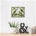 Picture of Green Nostalgic Tropical Birds _GroupedProduct_Rectangle_Landscape_Canvas_Framed_