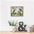 Picture of Green Nostalgic Tropical Birds _GroupedProduct_Rectangle_Landscape_Canvas_Framed_