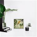 Picture of Yellow Nostalgic Tropical Birds _GroupedProduct_Square_Canvas_Framed_