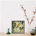 Picture of Yellow Nostalgic Tropical Birds _GroupedProduct_Square_Canvas_Framed_