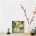 Picture of Yellow Nostalgic Tropical Birds _GroupedProduct_Square_Canvas_Framed_