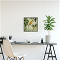 Picture of Yellow Nostalgic Tropical Birds _GroupedProduct_Square_Canvas_Framed_
