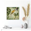 Picture of Yellow Nostalgic Tropical Birds _GroupedProduct_Square_Canvas_Framed_