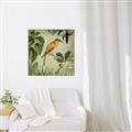 Picture of Yellow Nostalgic Tropical Birds _GroupedProduct_Square_Canvas_Framed_