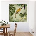 Picture of Yellow Nostalgic Tropical Birds _GroupedProduct_Square_Canvas_Framed_