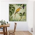 Picture of Yellow Nostalgic Tropical Birds _GroupedProduct_Square_Canvas_Framed_