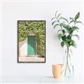 Picture of Green Door with Lush Leaves _GroupedProduct_Rectangle_Portrait_Photography _GroupedProduct_Rectangle_Portrait_Canvas_Framed_