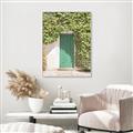 Picture of Green Door with Lush Leaves _GroupedProduct_Rectangle_Portrait_Photography _GroupedProduct_Rectangle_Portrait_Canvas_Framed_