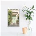 Picture of Pastel Green Door in Spring _GroupedProduct_Rectangle_Portrait_Photography _GroupedProduct_Rectangle_Portrait_Canvas_Framed_