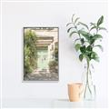 Picture of Pastel Green Door in Spring _GroupedProduct_Rectangle_Portrait_Photography _GroupedProduct_Rectangle_Portrait_Canvas_Framed_
