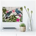 Picture of Blue Nostalgic Tropical Parrot Birds _GroupedProduct_Rectangle_Landscape_Unframed_Print_Only_