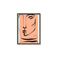 Picture of Peach Portait Line Art _GroupedProduct_Rectangle_Portrait_Canvas_Framed_