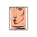 Picture of Peach Portait Line Art _GroupedProduct_Rectangle_Portrait_Canvas_Framed_