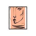 Picture of Peach Portait Line Art _GroupedProduct_Rectangle_Portrait_Canvas_Framed_