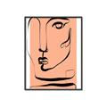 Picture of Peach Portait Line Art _GroupedProduct_Rectangle_Portrait_Canvas_Framed_
