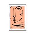 Picture of Peach Portait Line Art _GroupedProduct_Rectangle_Portrait_Canvas_Framed_