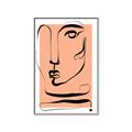 Picture of Peach Portait Line Art _GroupedProduct_Rectangle_Portrait_Canvas_Framed_