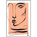 Picture of Peach Portait Line Art _GroupedProduct_Rectangle_Portrait_Canvas_Framed_