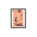 Picture of Peach Portait Line Art _GroupedProduct_Rectangle_Portrait_Framed_Matted_