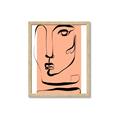 Picture of Peach Portait Line Art _GroupedProduct_Rectangle_Portrait_Framed_Matted_