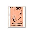 Picture of Peach Portait Line Art _GroupedProduct_Rectangle_Portrait_Framed_Matted_