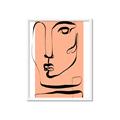 Picture of Peach Portait Line Art _GroupedProduct_Rectangle_Portrait_Framed_Matted_