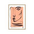 Picture of Peach Portait Line Art _GroupedProduct_Rectangle_Portrait_Framed_Matted_