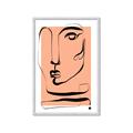 Picture of Peach Portait Line Art _GroupedProduct_Rectangle_Portrait_Framed_Matted_