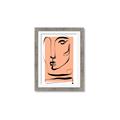 Picture of Peach Portait Line Art _GroupedProduct_Rectangle_Portrait_Framed_Matted_