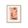 Picture of Peach Portait Line Art _GroupedProduct_Rectangle_Portrait_Framed_Matted_