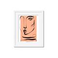 Picture of Peach Portait Line Art _GroupedProduct_Rectangle_Portrait_Framed_Matted_
