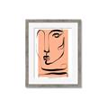 Picture of Peach Portait Line Art _GroupedProduct_Rectangle_Portrait_Framed_Matted_