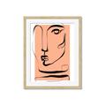 Picture of Peach Portait Line Art _GroupedProduct_Rectangle_Portrait_Framed_Matted_
