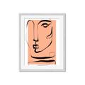 Picture of Peach Portait Line Art _GroupedProduct_Rectangle_Portrait_Framed_Matted_